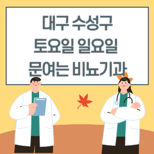 대구 수성구 토요일 일요일 비뇨기과 진료 문여는 병원 리스트