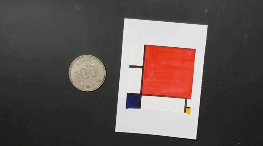 miniature painting, Composition with Red Blue and Yellow - Piet Mondrian