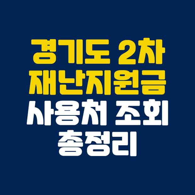  경기도 2차 재난 지원금과 경기도 재난지원금 사용처 알아보기