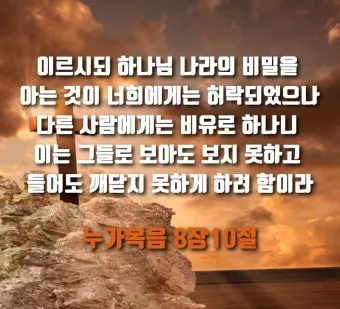 매일 성경 묵상 누가복음 8장 씨뿌리는 자_13