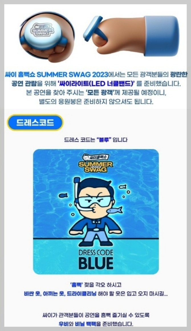 싸이 흠뻑쇼 준비물