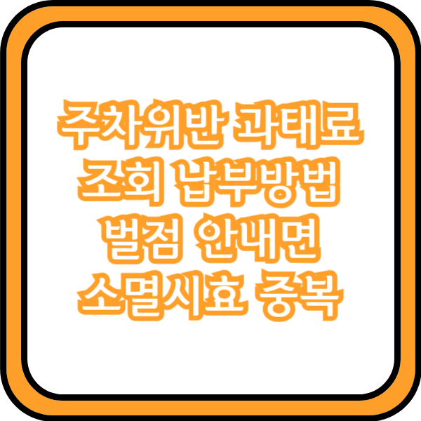  주차위반 과태료 조회 납부방법 벌점 안내면 소멸시효 중복