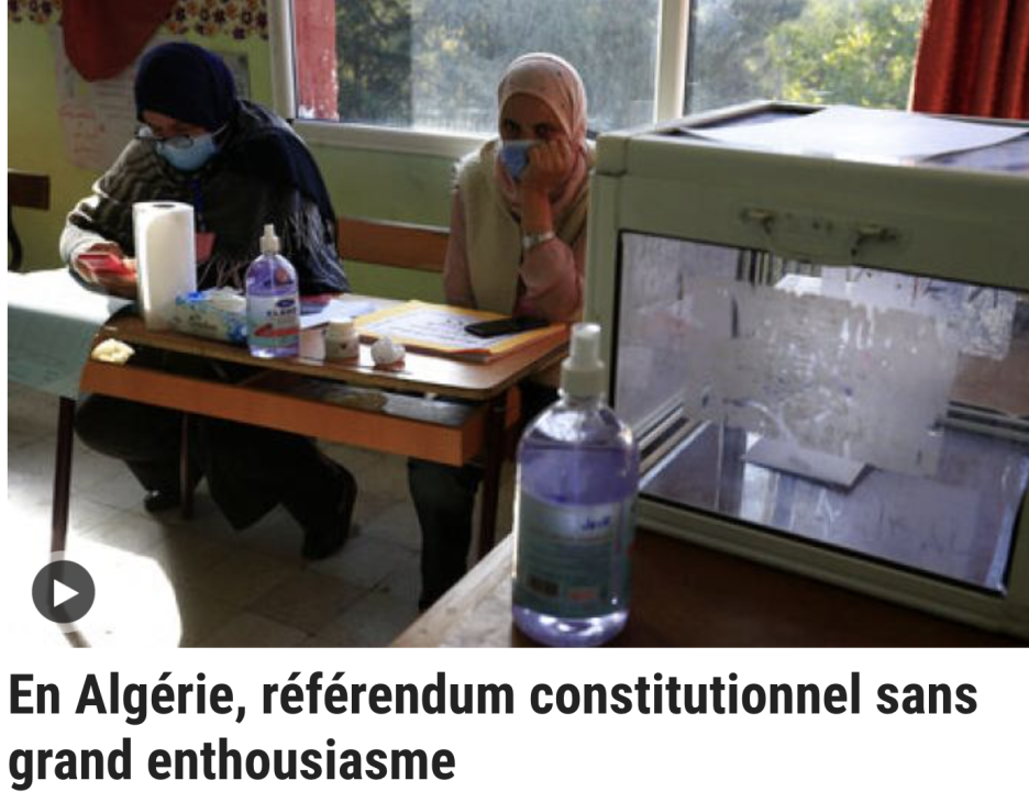  알제리 국민투표 실시(En Algérie, référendum constitutionnel sans grand enthousiasme)