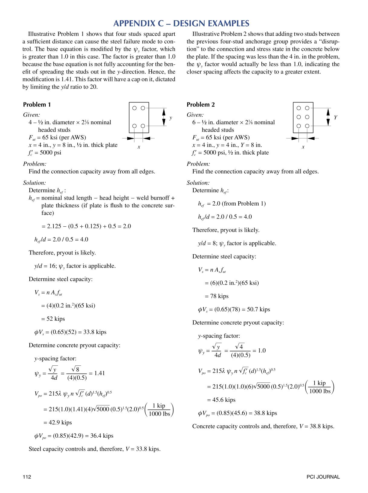 Pryout Capacity ofCastIn Headed Stud Anchors 하늘땅의생각나누기