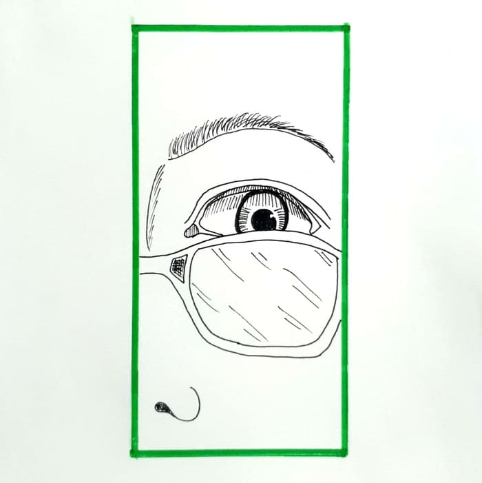  안경 너머로 내려다보다 Look Down 일러스트 그림 드로잉 2020 숨바꼭질 놀이