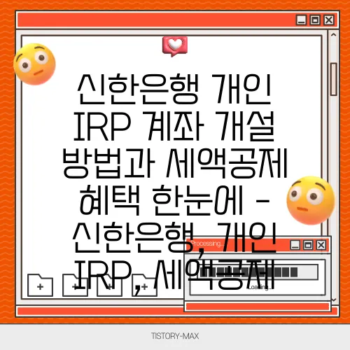 신한은행 개인 IRP 계좌 개설 방법과 세액공제 혜택 한눈에 - 신한은행, 개인 IRP, 세액공제
