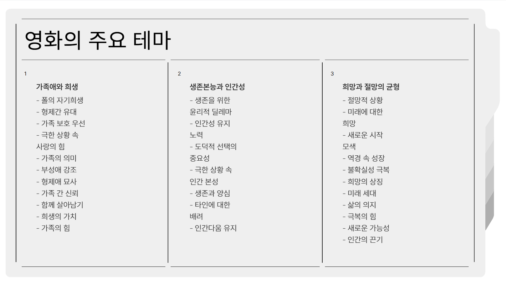 영화의 주요 테마 관련 사진