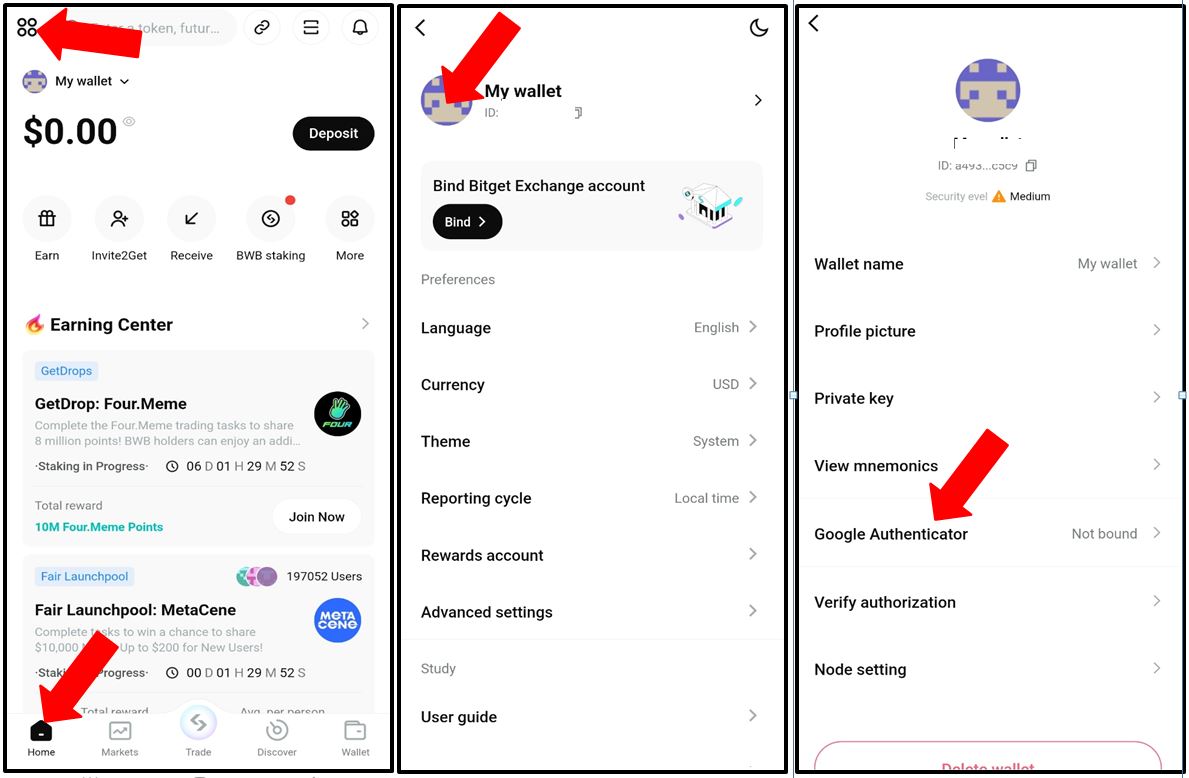 Bitget Wallet 구글 OTP 인증