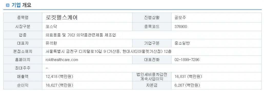 로킷헬스케어 기업 개요