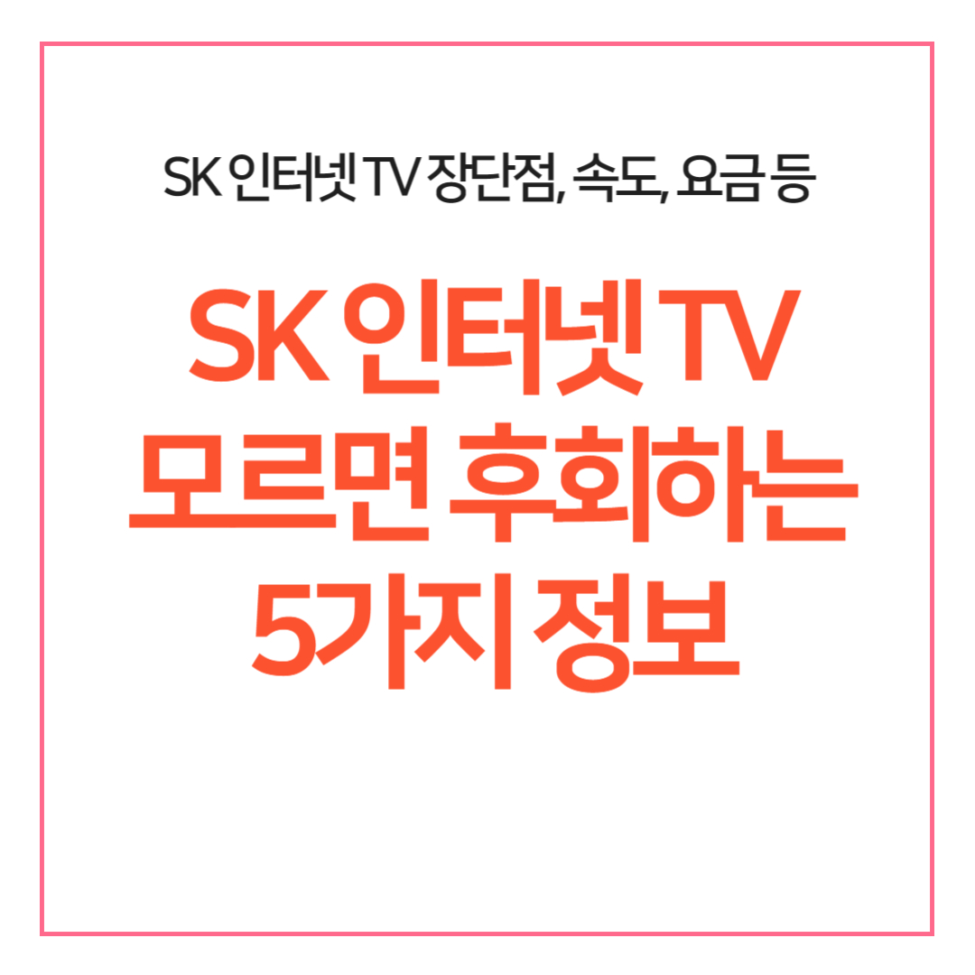 SK 인터넷 TV 모르면 후회하는 5가지 정보