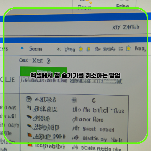 -엑셀-행-숨기기-취소
