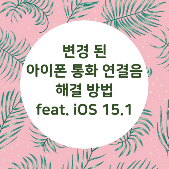  iOS15 - 변경 된 아이폰 통화 연결음 해결 방법 feat. iOS 15.1