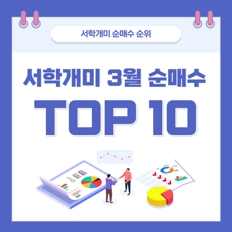  미국주식, 서학개미 순매수 순위 TOP 10 (2023 3월 4주차)