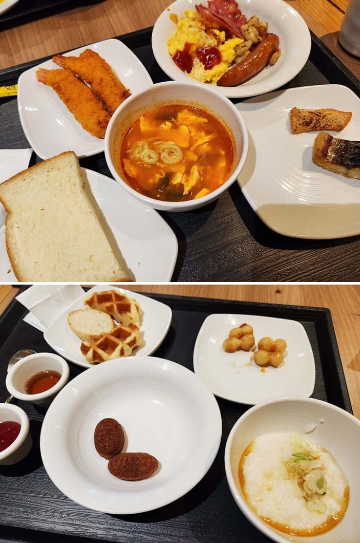 도미인-서울-강남-조식-남편과-내가-담아온-음식들-사진