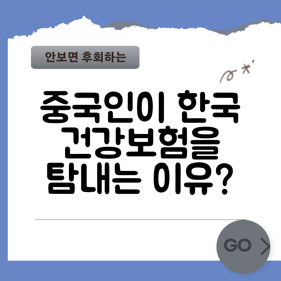 중국인이 한국 건강보험을 탐내는 이유