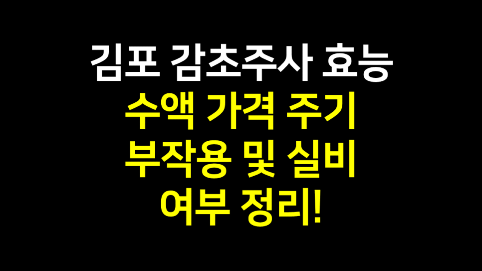  김포 구래동 감초주사 효능 : 수액 가격 주기 부작용 및 실비 여부 정리!