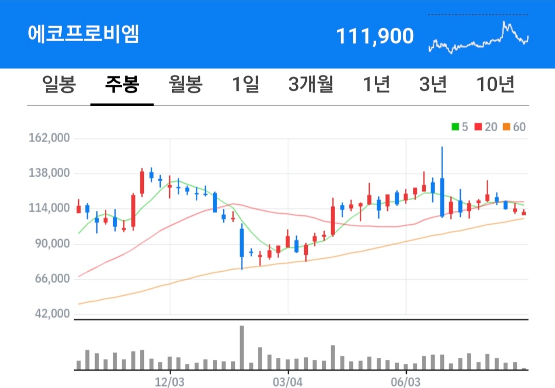 에코프로비엠 주식 차트