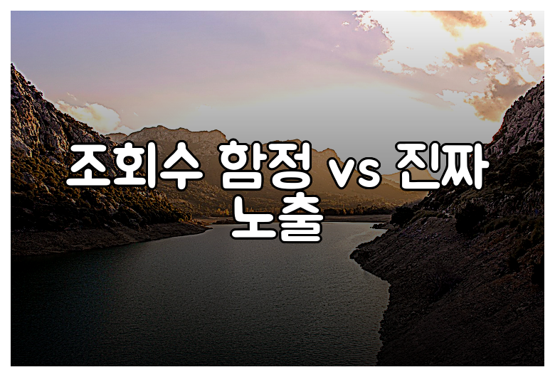 조회수 함정 vs 진짜 노출