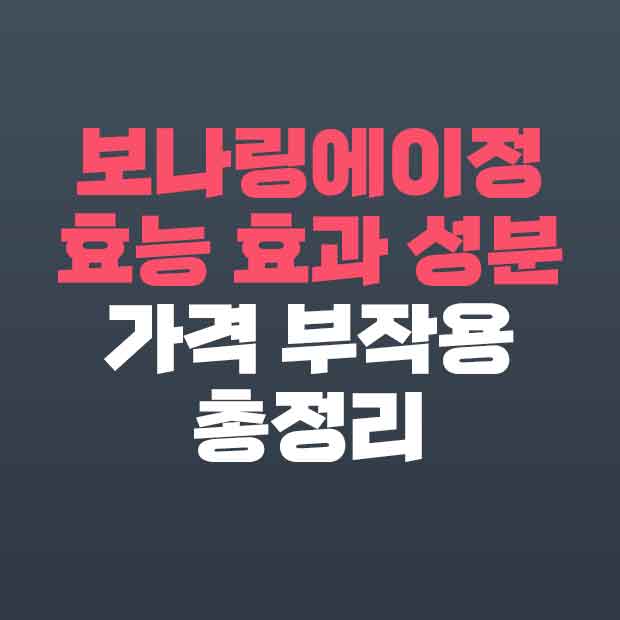  보나링에이정 효능 효과 성분 가격 부작용 총정리