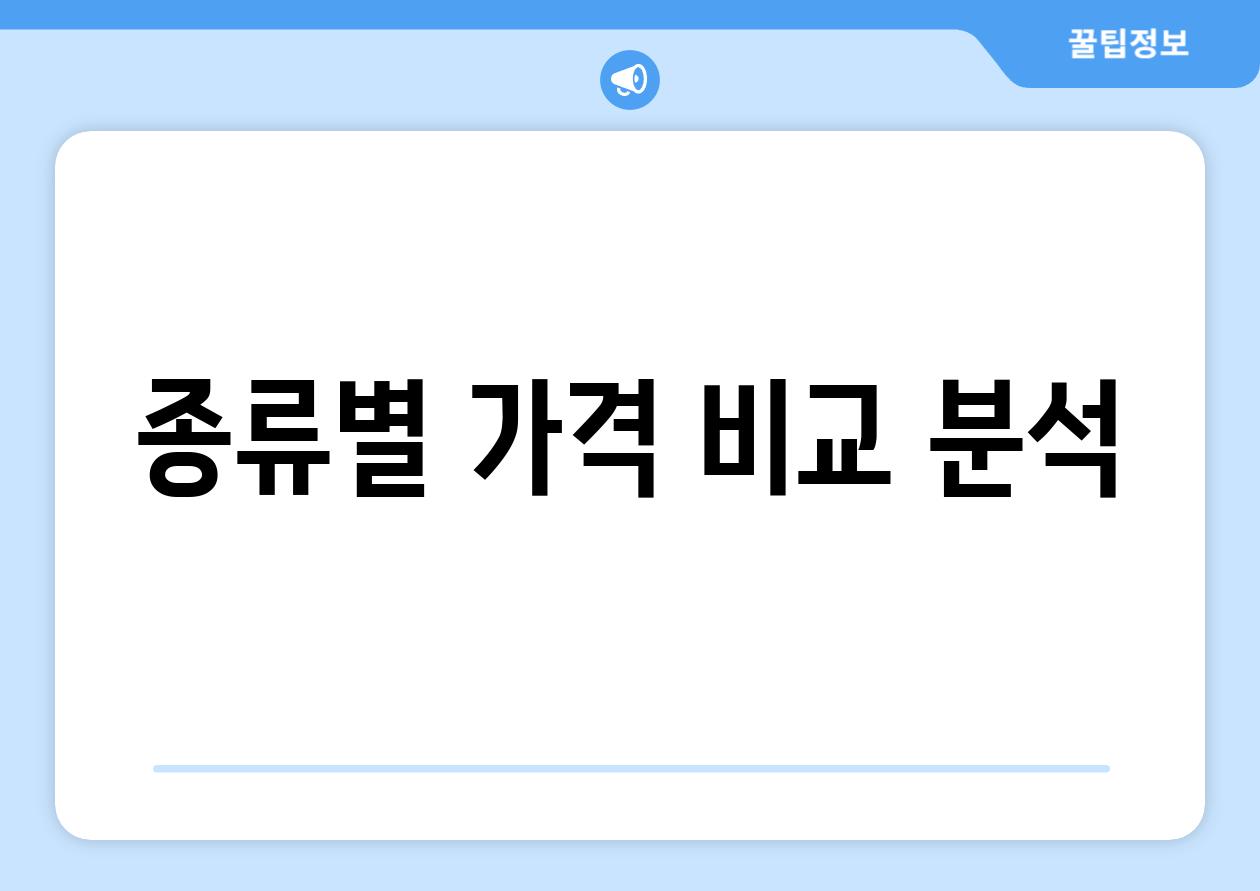 종류별 가격 비교 분석