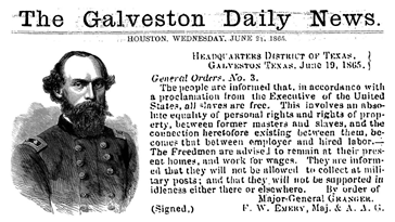 미국에서 마지막으로 남북전쟁 승리와 노예해방을 선언한 고든 그랜저 장군에 관한 기사