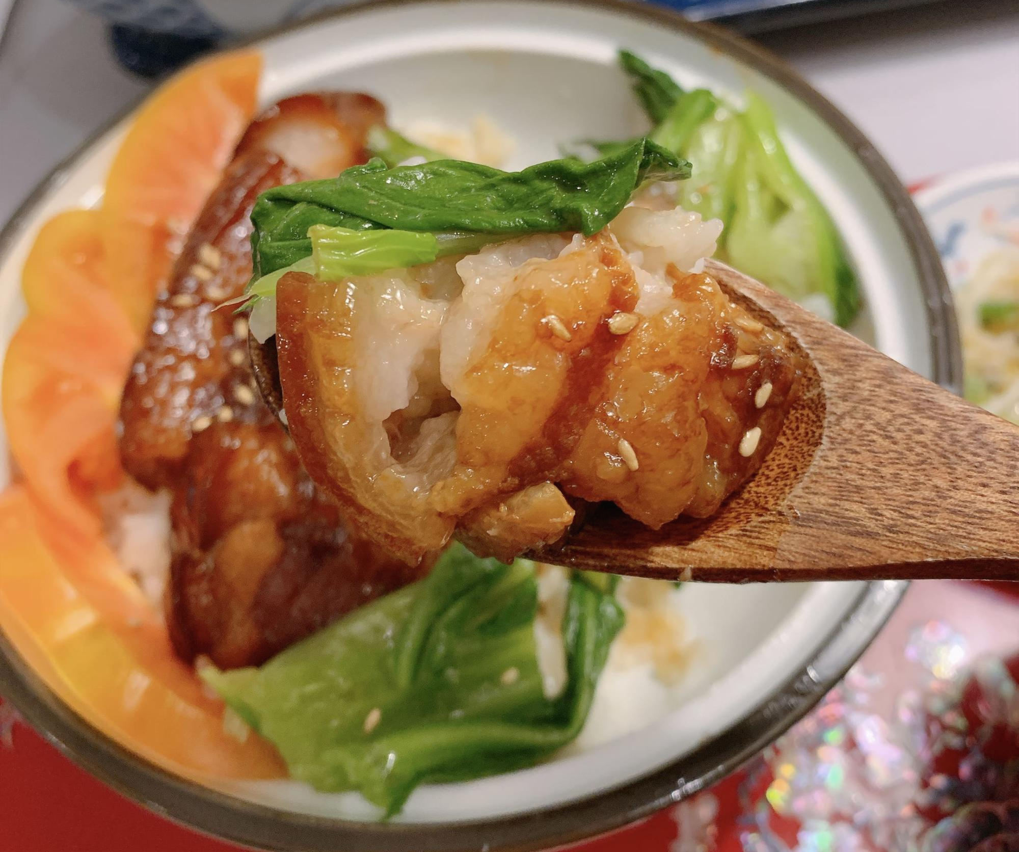 라이온식당 동파육덮밥 한 숟가락