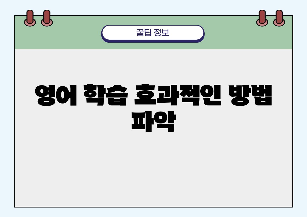 영어 학습 효과적인 방법 파악