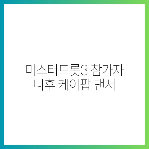 미스터트롯3 참가자 니후 케이팝 댄서
