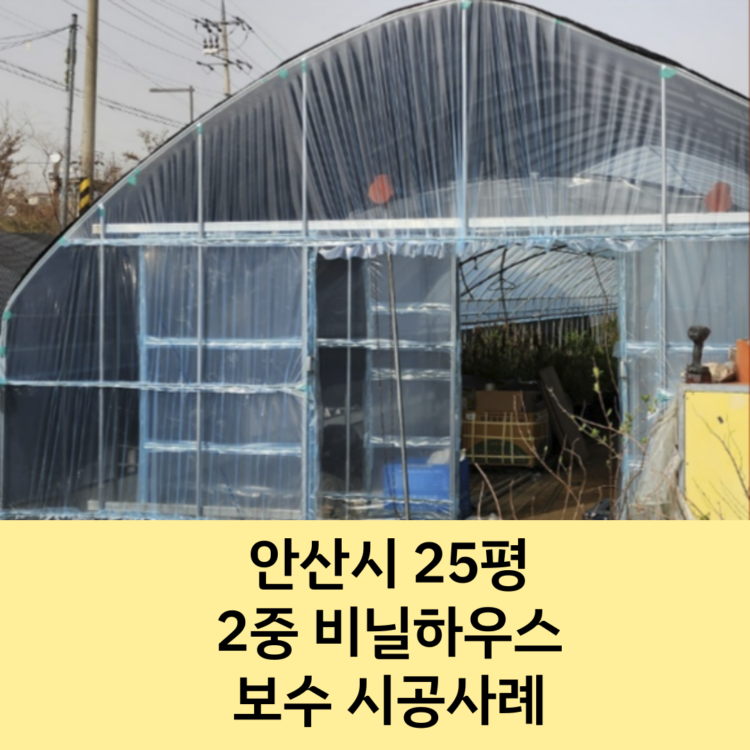  [안산 비닐하우스] 안산시 25평 2중 비닐하우스 A/S 보수 시공사례 / 비닐하우스 보수 시공 / 비닐하우스 A/S 전문 / 화성 비닐하우스 / 수원 비닐하우스 / 영농자재백화점 / 비닐온라인최저가/ 장..