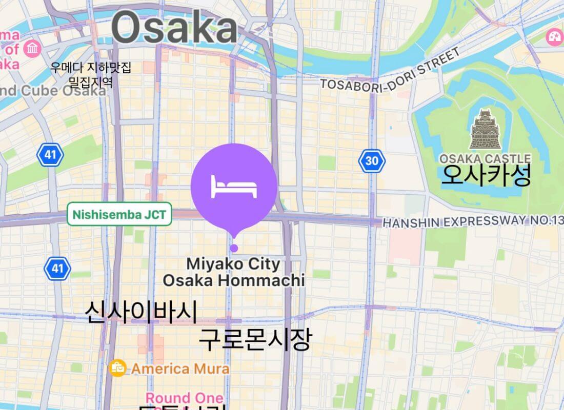 미야코시티 지도 사진