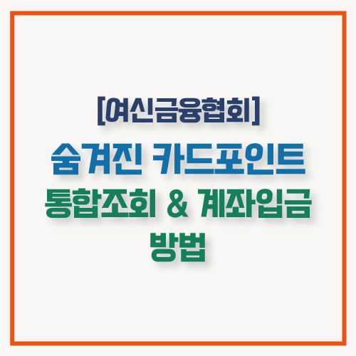  숨겨진 카드포인트 통합조회 및 계좌입금 현금화 시키는 방법