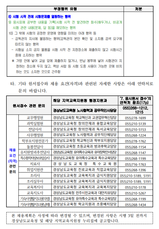 경상남도교육청 교육공무직원 채용