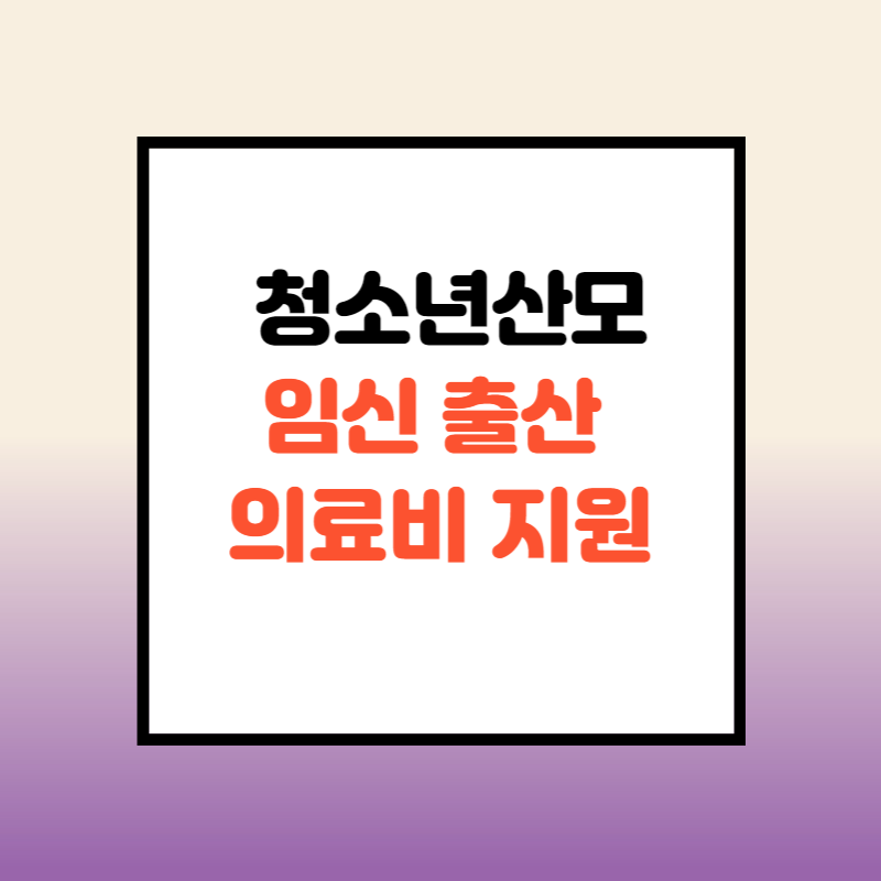  청소년산모 임신 출산 의료비 대상 및 신청방법