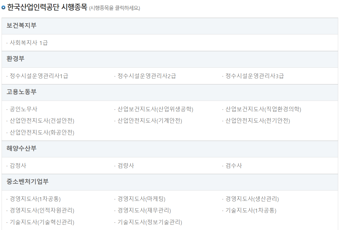 국가자격증-종목