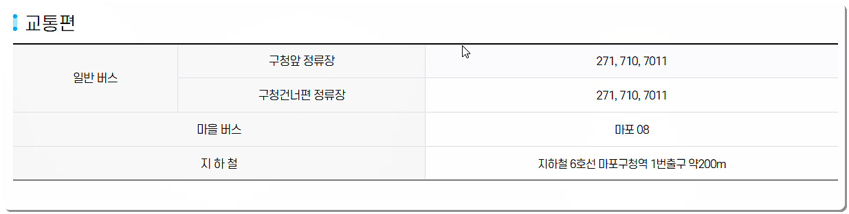 대중교통 안내