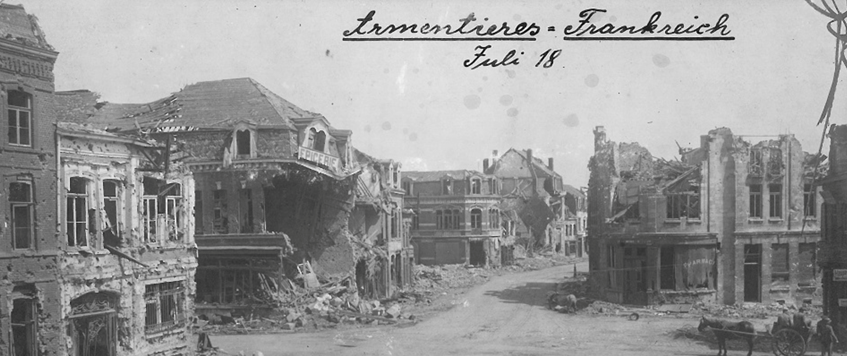 제1차 세계대전 아르망티에 전투 파괴된 마을