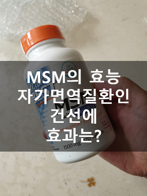  MSM의 효능, 자가면역질환인 건선에도 효과가 있을까