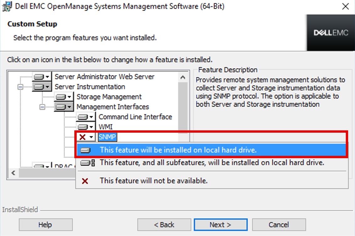 OMSA Install SNMP feature