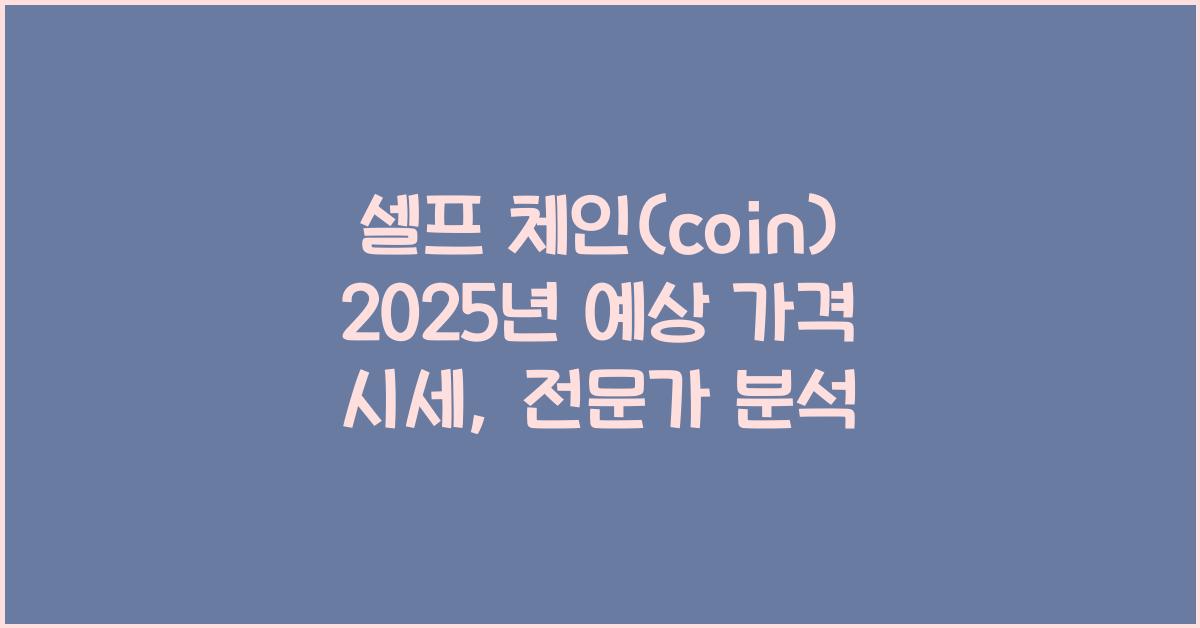 셀프 체인(coin) 2025년 예상 가격 시세