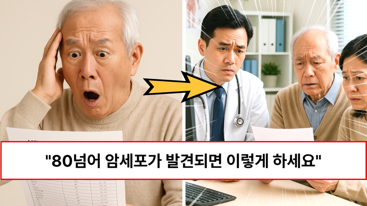 “가족이라면 반드시 알고 있어야 합니다” 80넘어 암세포가 발견되었을 때 가장 먼저 해야할 일