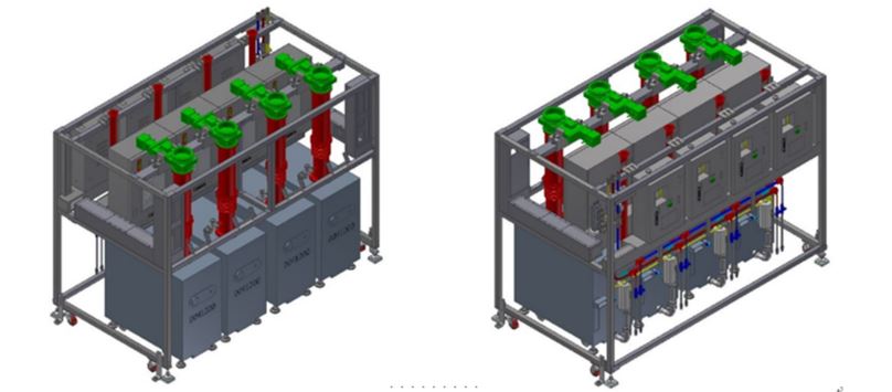 제이엔비 기업의 주요 제품인 스태커시스템(Stacker System)의 조감도입니다.