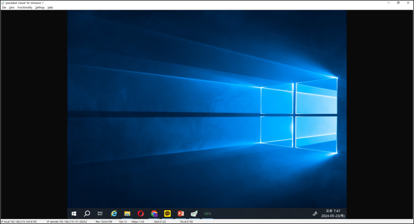 SPACEDESK-뷰어-보조-모니터-실행-완료