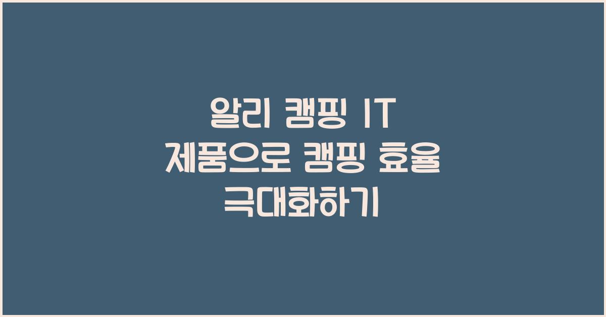 알리 캠핑 IT 제품  