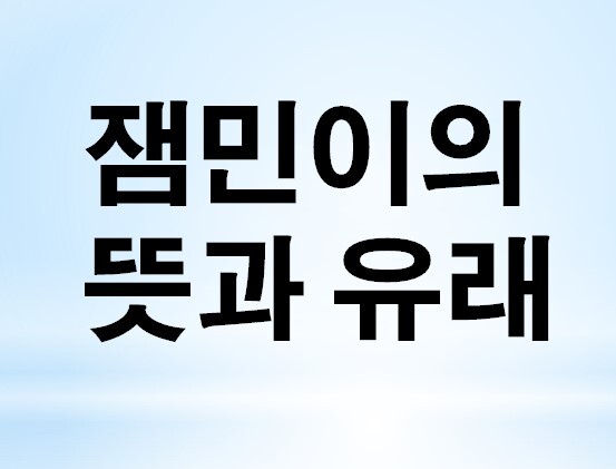  잼민이? 잼미니? 그 뜻과 유래, 그리고 잼민이 목소리 들어보기!
