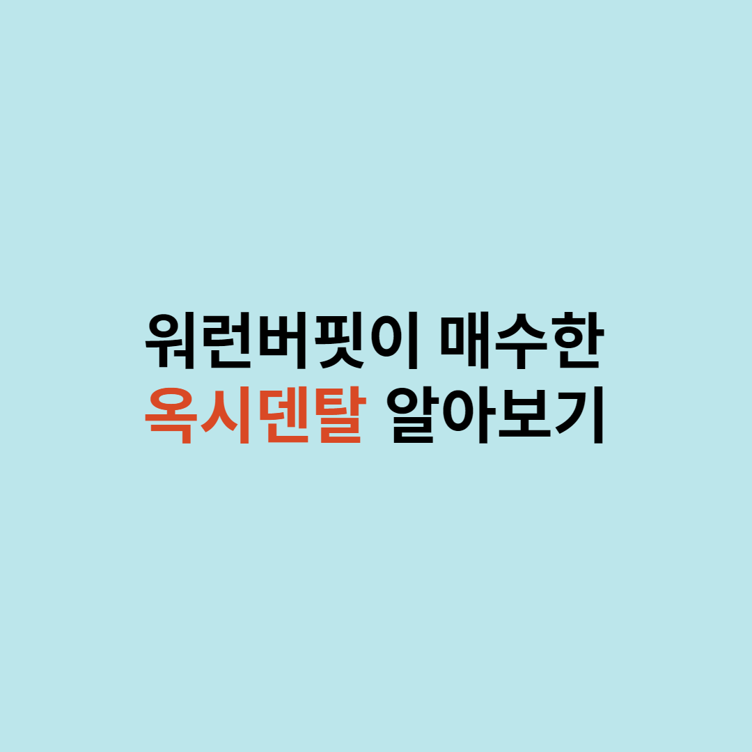  워런 버핏이 매수한 옥시덴탈 알아보기