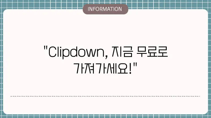 clipdown 무료다운로드