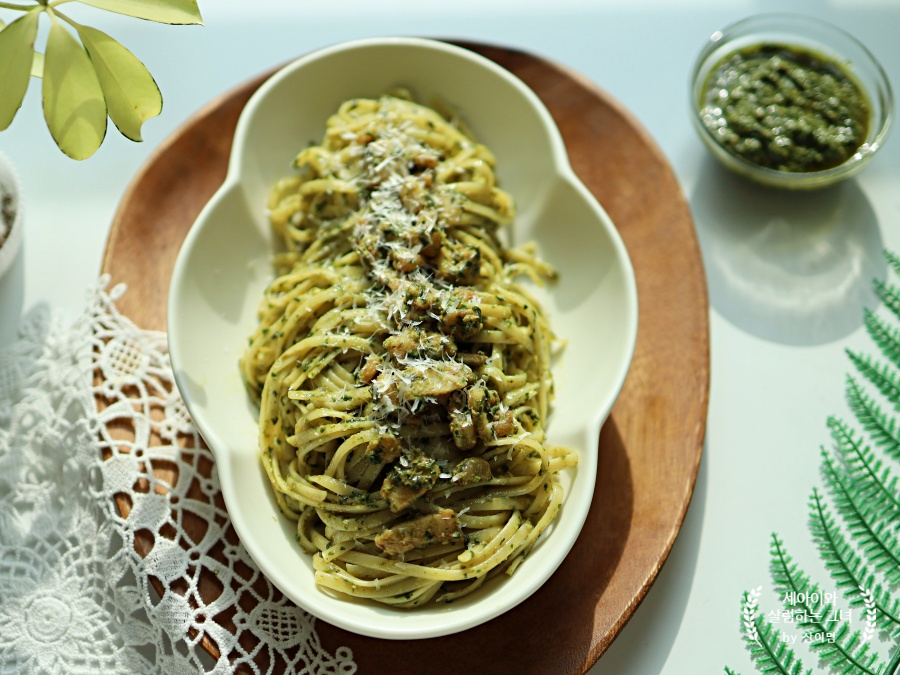 바질 파스타 만들기 바질페스토 파스타 만들기 링귀니 파스타 4