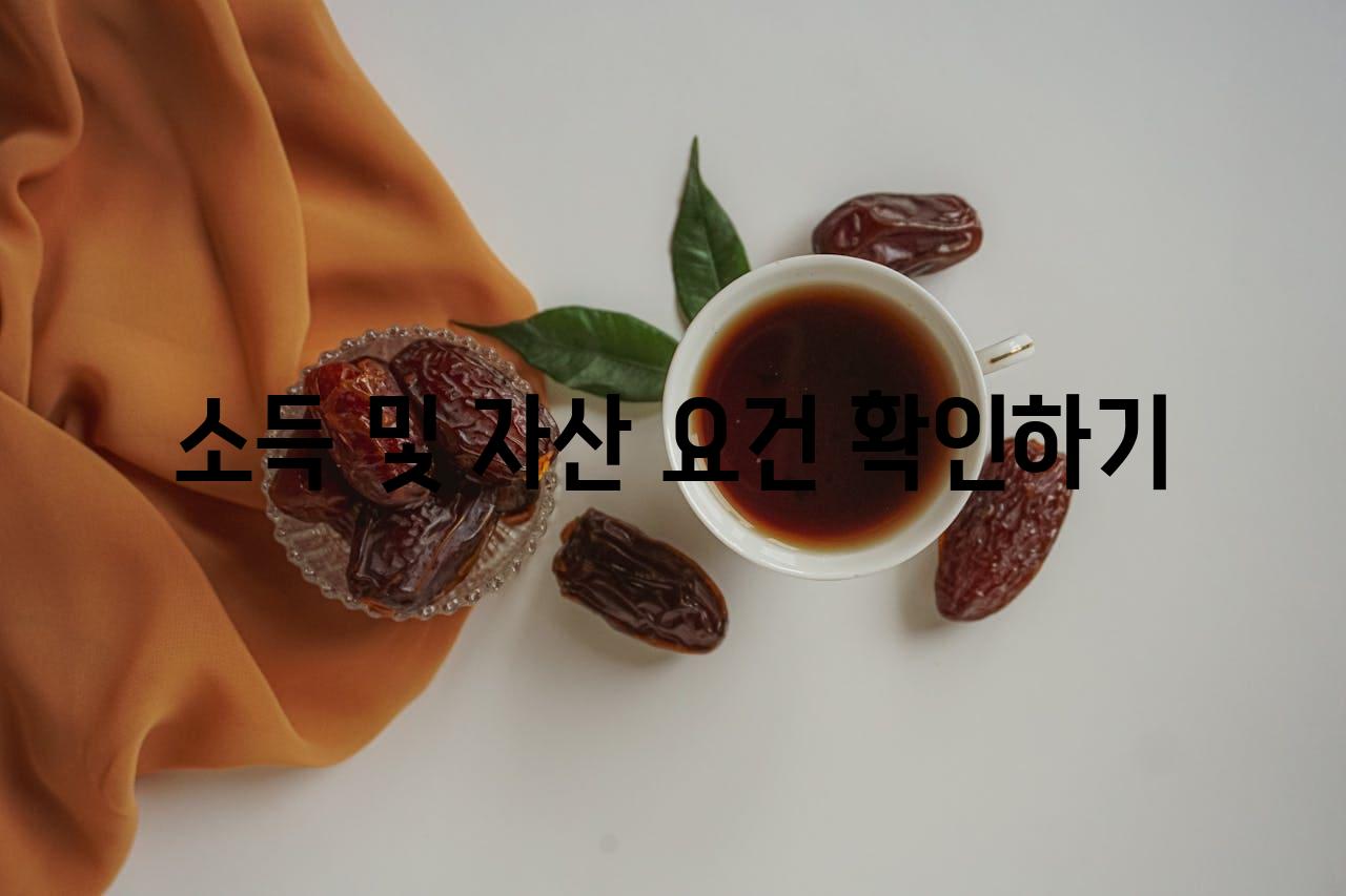 소득 및 자산 조건 확인하기