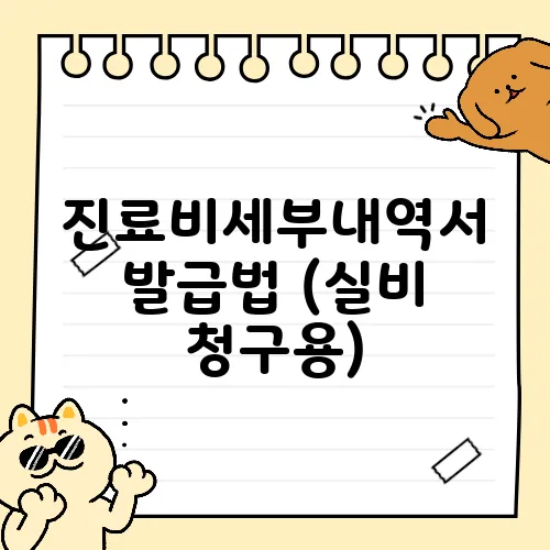 진료비세부내역서 발급법 (실비 청구용)