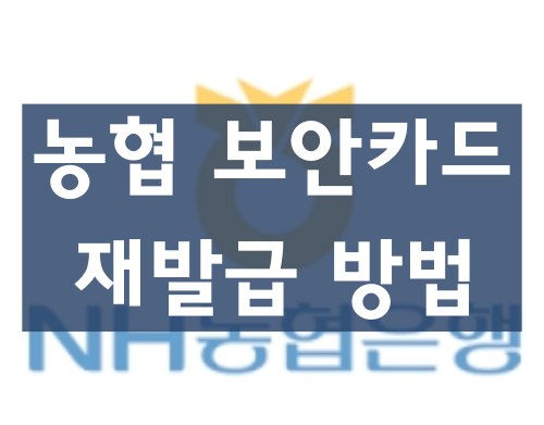 농협 보안카드 재발급